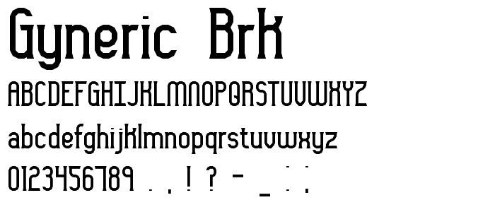 Gyneric BRK font